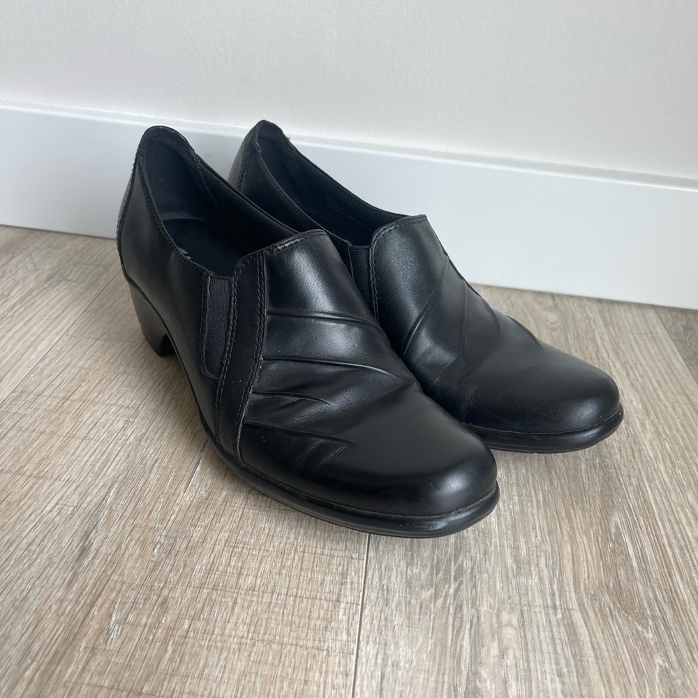 Clarks Black Low Heel Shoes